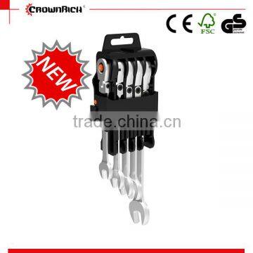 5pcs Wholesale combination wrench set with flex ratchet head