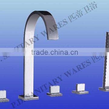 Five hole deck-mounted bathtub faucet
