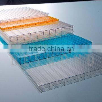 Desmond 6mm polycarbonate multi-wall sheet top quality colored 10 years guarantee High impact strength