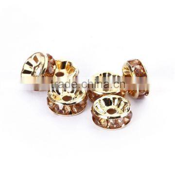 Gold Plated Light Peach Color #362 Rhinestone Jewelry Rondelle Spacer Beads Variation Color and Size 4mm/6mm/8mm/10mm photo-3