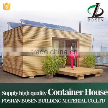 wooden container house with deck