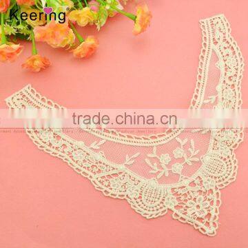 34.5*25.5cm hotsale offwhite flower neck lace trim for children dress WLS-019