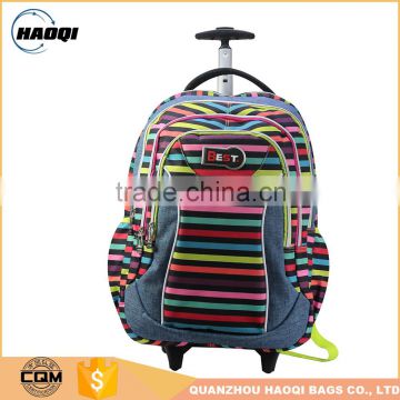 High quality polyester students trolley school backpack