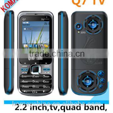 KOMAY 2 Sim Cards High Quality Q7 Mobile Phone lowest price Quad band new mobile phone TV