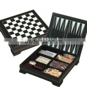 Travel 6 in 1 Leather Game Set