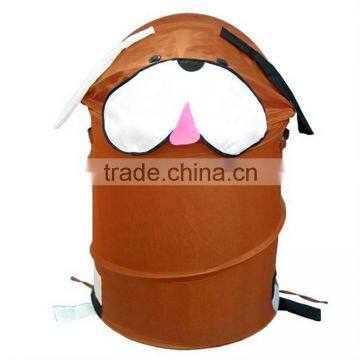 Foldable polyester storage dog shape laundry hamper basket for clothes