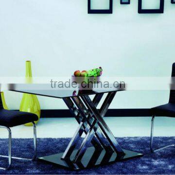 modern metal glass dining table