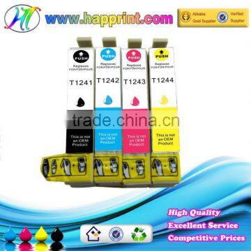 Factory wholesale refillable inkjet cartridge for Epson T1241 T1242 T1243 T1244 refillable ink cartridge for Epson