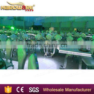 Half Round Wedding Gold Table , White Top Dining Table MDF photo-6