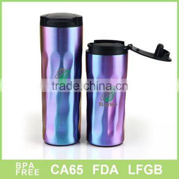 Rainbow stainless steel vacuum mug with PP lid