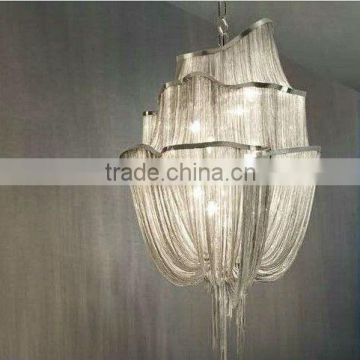 Modern chrome Chain Chandelier