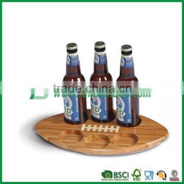 Bamboo wine serving board with 6 slots