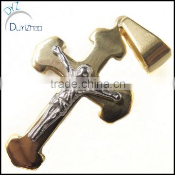 fashionable jewelry stainless steel 18K gold cross pendant