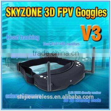 High Quality Skyzone SKY02 3D FPV Goggle/Video Glasses +Receiver Head Track JQ3V