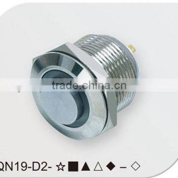 High flush ring illuminated stainless stell 19mm push button switch