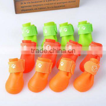 2016 Fashion SiliconeNonslip Sole Hook Loop Dog Rainshoes /Pets Doggie Shoes/Pet Rain Boot Sole photo-5