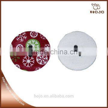 Sewing 2 Holes colorful snowflake Round Pattern red back Wood Buttons 2.5cm