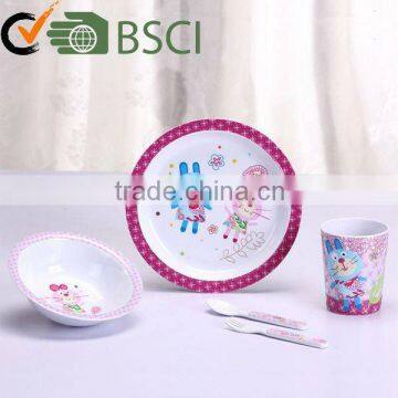 Lovely design eco friendly children melamine dinner ware sets