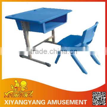 Plastic adjustable kids table and chair for school