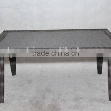 Outdoor K/D PE Rattan Table With Ceramic Table Top