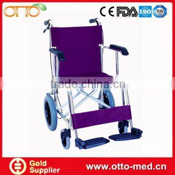 Aluminum outdoor transit handicapped wheelchair with mag wheels