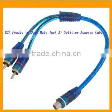 RCA Female to Dual Male Jack AV Splitter Adapter Cable