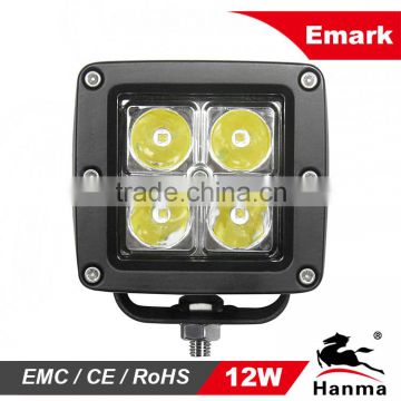 Hot sale!Emark 12W 12/24V CREE LED driving light for Motorcycle,Jeep,off road SUV,ATV,Truck,tractor,IP67