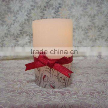 Exquisite red ribbons LED candles