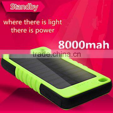 8000 mAh Dual USB Portable Solar Battery Charger Power Bank For Cell Phone