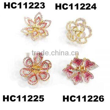 beautiful girls rhinestone flower metal hair claw clip