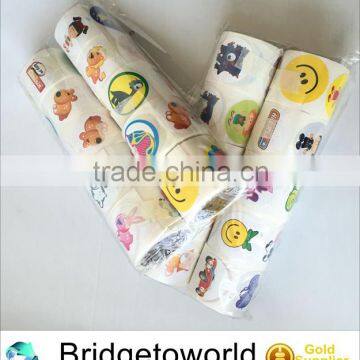 Kids sticker Children adhesive sticker rolls with flower animal cars sport ball or other design OEM