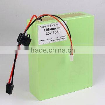 2016 Hot Selling 2000w 60V 15AH/20AH Lithium Battery For Electric Scooter Pass CE Certificate