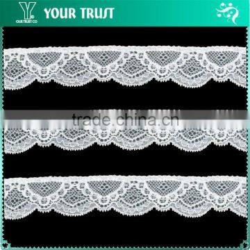 Width 3.2 Centimeter White Wave Stretch Trimming Spandex Elastic Lace