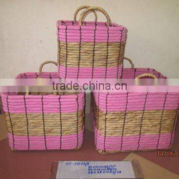 New designs! Rectangular water hyacinth basket/storage basket/ decorative basket with 2 handle