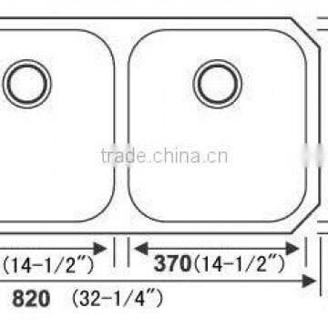 50/50 Undermount 304 stainless steel kitchen sink