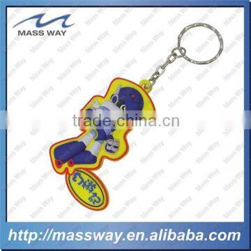 customized cartoon custom 3D Soft rubber PVC keyring