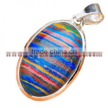 925 sterling silver blue labradorite and semi precious stones pendant