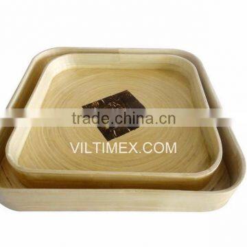 100% pure bamboo with coconut, bamboo serving tray