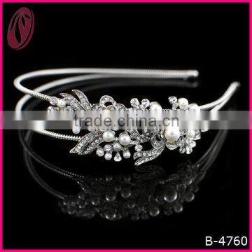 Hot new products for 2014 Charming Pearl Rhinestone Flower headband for bridal