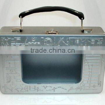 Tin Packing Box with Handle and Window