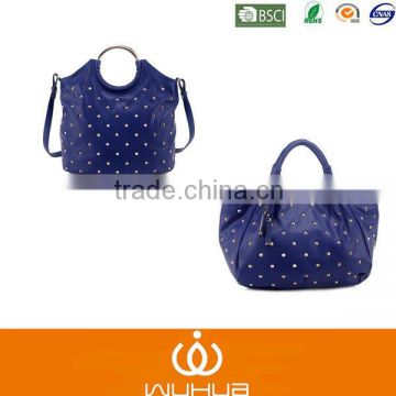 2014 New Fashion Blue Studded Pu Handbags/Bags