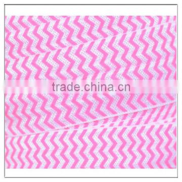 custom color 5/8" chevron pink elastic