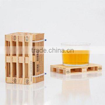 Wholesales Handmade Home Set of 8 Miniature Pallet Wood Beer Coasters