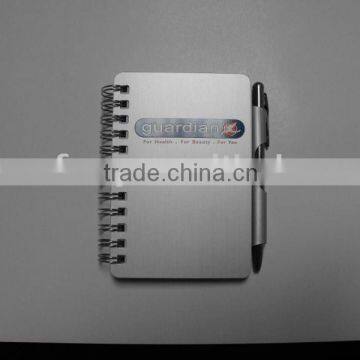 mini aluminum notepad with pen