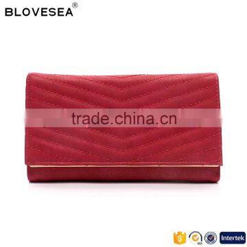 Top 10 Brands Wallet Elegant Style V-stitching Trendy High Quality Woman Leather Lady Wallet