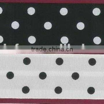 pattern printed dot grosgrain ribbon