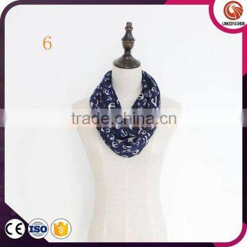 Wholesale Anchor Pattern Fleece Snood Custom Scarf Soft Polar Winter Polar Fleece Infinity Scarf photo-2