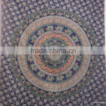 RT-613C Mandala Multi Color Tapestry Wall Hanging Sanganeri Screen Printed Bedspread, Bed Cover Jaipur Manufacturer