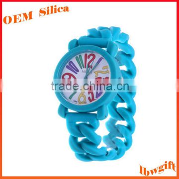 Adult / Kids Sizes Colorful Waterproof Sport chain silicone twist watch