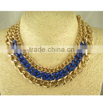 gold plating layered chocker chain jewellery necklace metal alloy for women